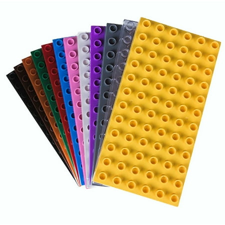 Strictly Briks Big Briks Brick Construction Stackable Baseplates - 12 Baseplates Included (7.5