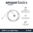 thumbnail image 2 of Cable USB A a Lightning de ABS, cargador certificado MFi para Apple iPhone 14 13 12 11 X Xs Pro, Pro Max, Plus, iPad, blanco, 6 pies, 2 of 5