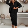 thumbnail image 2 of DHFJKG Women 2 Piece Sets Spring Summer Outfits Sleeveless Scoop Neck Slim Fit Midi Dress And Long Sleeve Cardigan Matching Set Holiday Outfit, 2 of 7