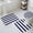 Blue, variant on Orange Stripes Bath Mat 3 Piece Bathroom Rug Set, Simple Orange White Texture Non Slip Bath Rug Contour Mat and Toilet Lid Cover, Absorbent Shower Mats Soft Bath Rugs and Mats Sets