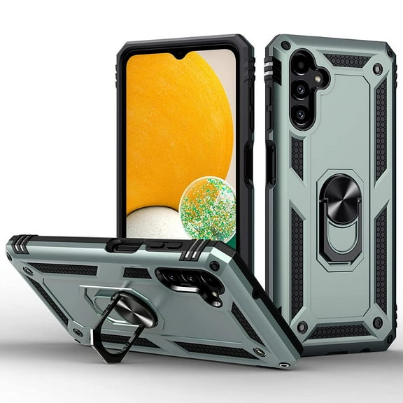 Military Grade Finger Loop Case with Ring Holder for Samsung Galaxy A13 5G - Army Green