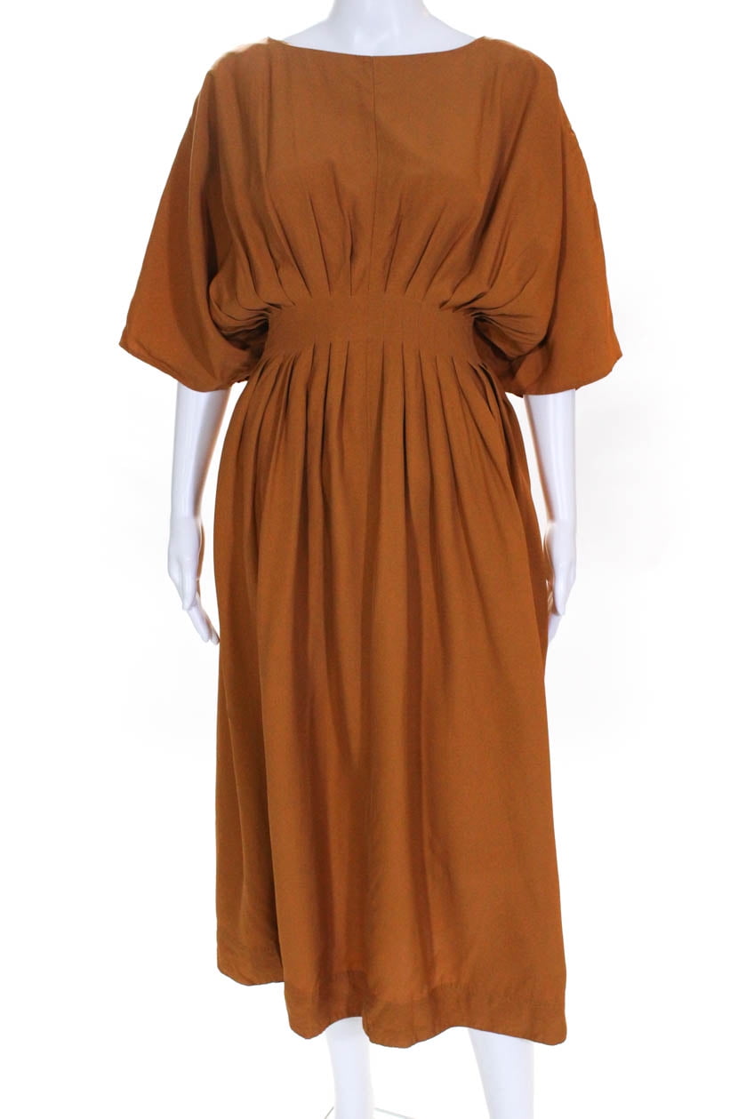 amber pleated dress