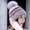 Gris, variante sur Koszal Bonnet Tricoté en Laine Coloré Chaud pour Fille Automne Hiver