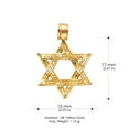 thumbnail image 4 of 14K Yellow Gold Star of David Charm Pendant with 0.9mm Wheat Chain Necklace - 20", 4 of 6