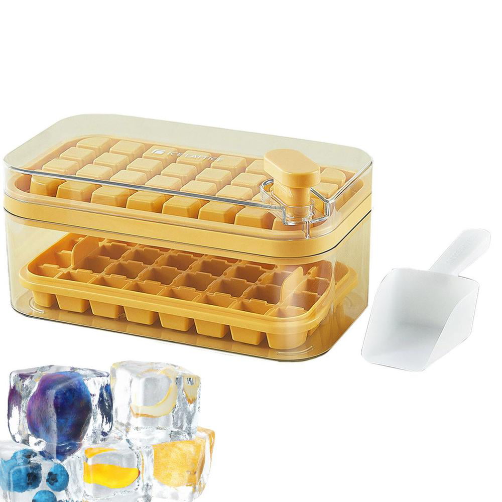 Venlohome 24 Ice Cube Tray Food Grade Silicone Ice Cube Maker Mold With Lid  For Ice Cream Chocolate Party Whiskey Cocktail Drink
