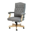thumbnail image 2 of Flash Furniture Gray Fabric Classic Executive Swivel Office Chair with Driftwood Arms and Base, 2 of 13
