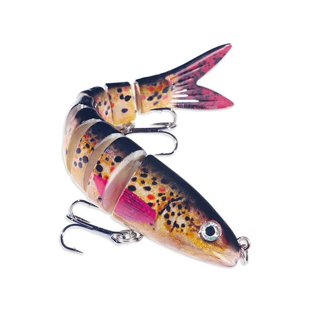 Leurre de Pêche 13 cm Poisson Achigan Minnow Nage Appât Attirail Hameçon Manivelle Appâts