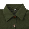 thumbnail image 3 of CCRFTGI Girls Boys Long Sleeve Shirts Corduroy Button Down Casual Spring Fall Dress Shirts for Children Fashion Cozy Size 10-12 Western Tops with Pockets Army Green 12-13 Years, 3 of 8