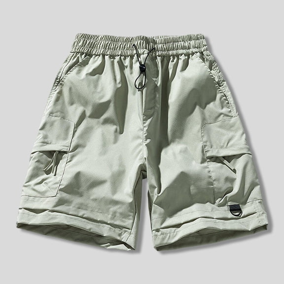 Yaoyar Mens Solid Color Summer Cargo Shorts Elastic Waistband Handy Side Pocket for Everyday Adventure Zipper Pocket Workwear Shorts