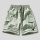 thumbnail image 2 of Mens Shorts Cintura Elástica con Bolsillos Color Sólido Casual Cremallera Bolsillo Shorts de Ropa de Trabajo, Poliéster, 2 of 5
