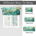 thumbnail image 6 of Green Marble Kitchen Valance Curtains Teal Golden Lines Turquoise Rod Pocket Valances for Bedroom Living Room Dining Room 54 by 18 in, 1 Panel, 6 of 6