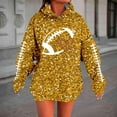 thumbnail image 2 of Womens Hoodies 2025 Game Day Sequin Football Graphic Long Sleeve Sweatshirts Fall Winter Casual Trendy Loose Fit Pullover Tops, 2 of 5