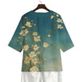 thumbnail image 6 of Womens Plus Tops Casual Fashion Printed Short Sleeve Button Shirt Loose T-shirt Blouse, 6 of 9
