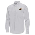 thumbnail image 2 of Men's Antigua Gray Minnesota Wild Ellis Tri-Blend Long Sleeve Button-Down Shirt, 2 of 3