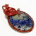 thumbnail image 2 of Lapis Lazuli Gemstone Copper Pendant Handcrafted Wire Wrap Gift Jewelry 2.7", 2 of 2