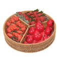 thumbnail image 3 of Here's a refined and professional product description for your item:\n\n \n\n**Vintage Imitation Rattan Woven Storage Basket with Compartments –, 3 of 5