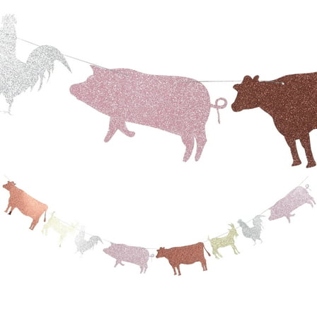 RENACLIPY Farm Animal Birthday Party Supplies Multi-Colored Paper Hanging Decorations for Kids Events and Celebrations