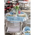 thumbnail image 5 of Outdoor Tablecloth with Umbrella Hole for Patio/Picnic/Party/Camping, Blue Coastal Starfish Waterproof Table Cloth Round Cover Washable, Vintage Wooden Nautical Coral Summer (Dia 60"), 5 of 8
