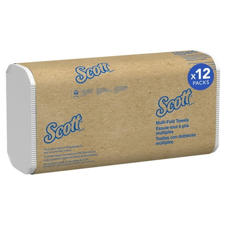 Scott Professional Universal Multifold Paper Towels, Bulk (03650), Absorbency Pockets, White, 9.2"x9.4" Towel, Compressed, Compact Case (250 Sheets/Pack, 12 Packs/Case, 3,000 Sheet Total)
