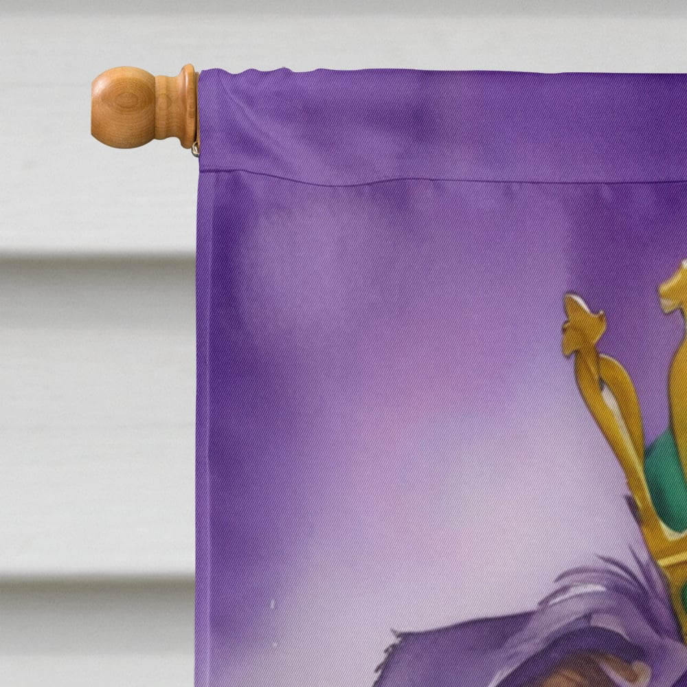Australian Shepherd King of Mardi Gras House Flag 28 in x 40 in