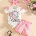 thumbnail image 2 of Baby Bodysuit Boy Girl Clothes Soft Newborn Infant Outfit for 6-9 Months Baby Newborn Baby Girl Set Ruffled Sleeve Romper Shorts, 2 of 7