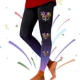 thumbnail image 2 of Arlun Gradient Colors Leggings for Women 2026 Fashion Mardi Gras Printed Casual Lift Leggings Lightweight Comfy Sport Workout Gym Bottomwear Carnival Yoga Pants Dark Purple L, 2 of 5