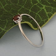 5X3mm Oval Shape Garnet 925 Sterling Silver Solitaire Tiny Women Valentines Day Gifts Ring