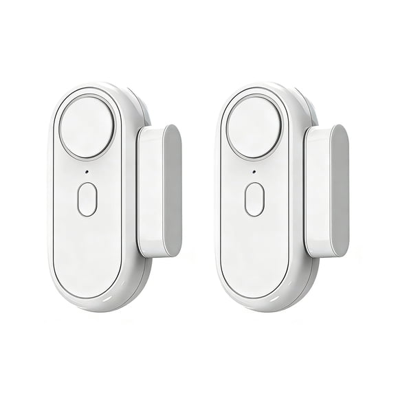 2 Pack Door Window Alarm, 120dB Magnetic Entry Alert Door Alarm When Opened Wireless Door Sensor Alarm for Office Store Home Security, White