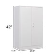thumbnail image 2 of DSstyles 42" Storage Cabinet with Locking Doors Adjustable Shelf Metal Folding Filing Storage Cabinet for Office Home School Garage, 2 of 9