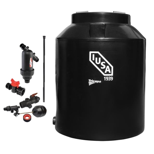 Tinaco Tricapa IUSA 450 L., Negro + Accesorios Baja Presión negro