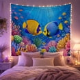 thumbnail image 2 of Tropical Fish in Vibrant Coral Reef with Sunbeams, Serene Illustration for Ocean Lovers, Underwater Scene Art, Housewarming Gift Tapestry Wall Hanging for Bedroom and Living Room, 2 of 7