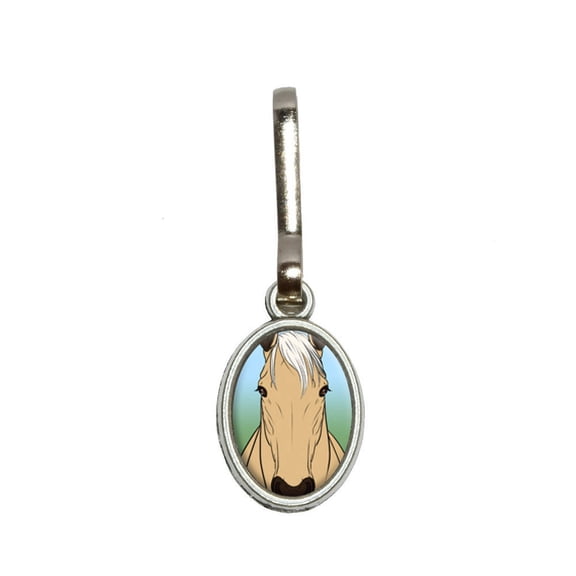 Horse Palomino Oval Zipper Pull