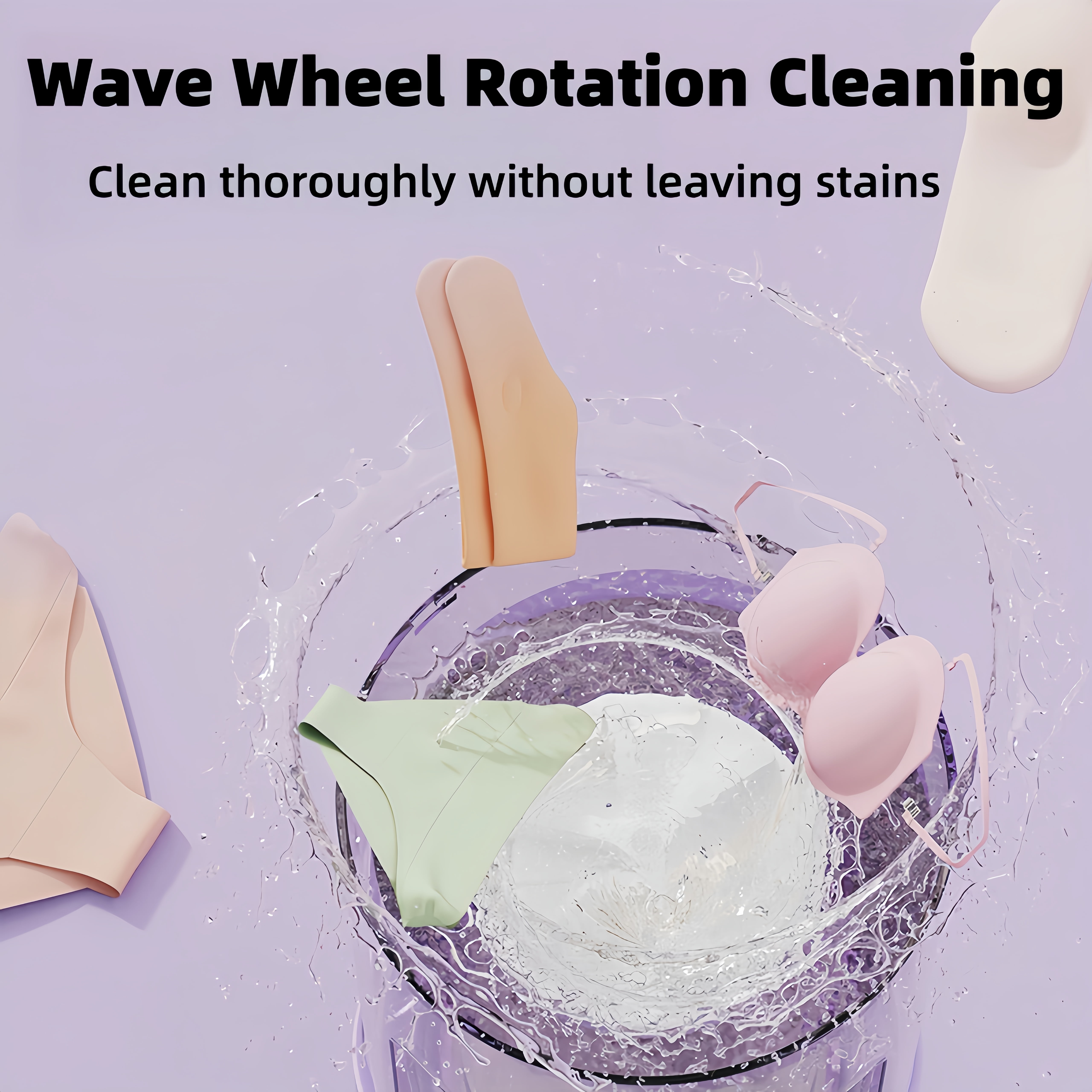 KYFIU Portable Mini Washing Machine, Underwear Washing Machine for Bra, Underwear, Socks, Rechargeable Washing Machine & Dryer Sets for Apartment, Dorm, Hotel, RV, Travel & Camping, Beige