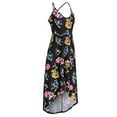thumbnail image 4 of Robe Maxi Asymétrique pour Femmes Décontractée Col en V Été Florale Sans Manches, 4 of 8
