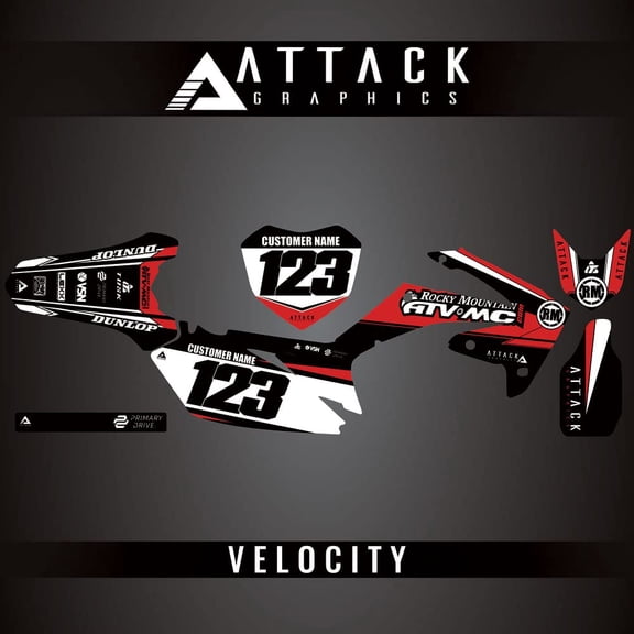 Attack Graphics Custom Velocity Complete Bike Graphics Kit for Honda CRF250R 2010