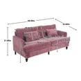 thumbnail image 5 of MOONMISS Chenille Upholstered Mid Century Modern Wood Frame Loveseat-Pink, 5 of 6