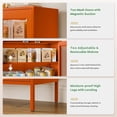thumbnail image 6 of Bathroom Floor Storage Cabinet,40"H Metal Locker, Small Orange Cabinets With 2 Adjustable Shelves & 4 Doors,Freestanding Sideboard,Pantry Cabinet For Small Spaces,Hallway,Home Office, Kitchen, 6 of 12