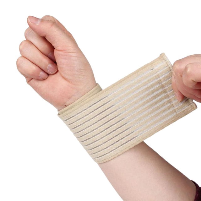 1xElastic Respirable Muñequera Soporte Brazalete de compresión Vendaje para hombres Mujeres Levantamiento de pesas, Entrenamiento cruzado, Entrenamiento, Levantamiento de pesas, Culturismo Beige Salvador Soporte universal para muñeca
