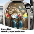 thumbnail image 5 of Fuzoiu Rustic Daisy Mason Jars Print 2 Pack Kick Mat Back Seat Protector With 3 Storage Pockets, Universal Car Seat Back Organizer For Kids Pets, Waterproof Backseat Protector For Most Car, 5 of 8