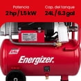 thumbnail image 2 of Compresor De Aire Lubricado Horizontal 24l 2hp 110v 115psi Rojo 60hz Monofásica, 2 of 9
