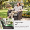 thumbnail image 5 of POCASSY Wicker Rocking Chair Swivel Chairs - 2 Piece Oversized Rocker Patio Accent Chairs Set Rattan Rocking Chair for Outdoor Porch Deck Garden Backyard (Brown/Gray), 5 of 11