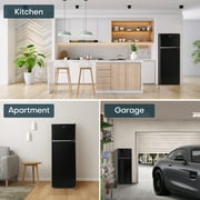 Upstreman 7.7 Cu.ft Top Freezer Refrigerator, 2 Door Top Mount Fridge Large Apartment Refrigerator with Freezer, BD75 Black