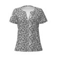 thumbnail image 3 of Naloa Weave Geometric Print T-Shirts Short Sleeve V Neck Tees for Women Fashion Tops Trendy Lightweight Soft Casual Summer Outfits Clothes, 3 of 5
