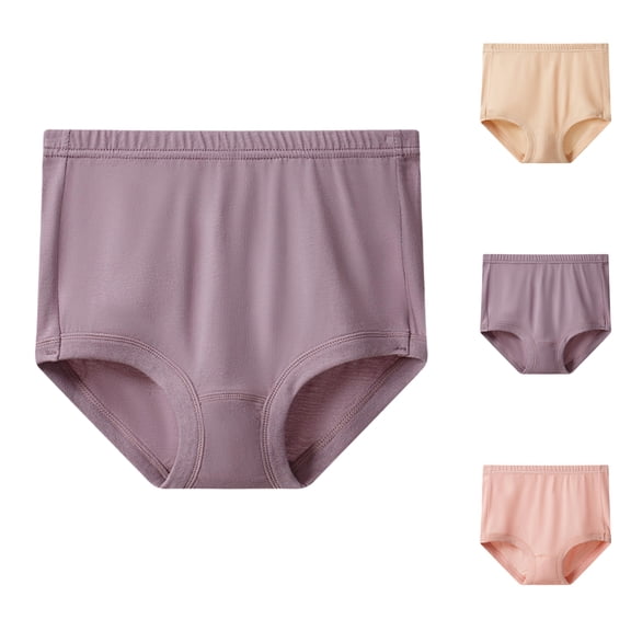 Lightweight Nylon High Rise Women's Underwear Plus Size Soft Stretch Briefs for Tummy Control & Comfort Pink 2XL
