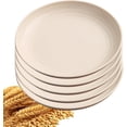 thumbnail image 1 of 5Pcs Dinner Plates Wheats Straw Plates Set Unbreakable Reusable,Lightweight,Smooth Edge Plate Dishwasher & Microwave Safe (Beige,6 inch), 1 of 8