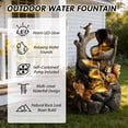 thumbnail image 5 of 30.1" Squirrel & Tree Stump Cascading Water Feature,Outdoor Water Resin Fountain with LED Lights for Patio,Backyard,Porch,Yard,Gray, 5 of 8