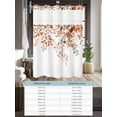 thumbnail image 6 of No Hook Cloth Fabric Shower Curtain with Snap in Liner, Fall Leaves Waterproof Shower Curtains Set with See Through Top Window, Farmhouse Orange Eucalyptus Leaf Floral Bath Curtains Shower 72"x96", 6 of 6