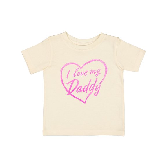 Inktastic I Love My Daddy in Pink Chalk Heart Boys or Girls Baby T-Shirt