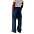 thumbnail image 6 of Dwelliawo Men's Baggy Pants Open Bottom Straight Leg Workout Pant Athletic Lounge Lightweight Sweatpants with Pocket Fall Lounge Pants Dark Blue 2XL, 6 of 6