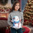 thumbnail image 2 of Girls Winter Snowman Hoodie Warm Long Sleeve Pullover Christmas Theme Cozy Kids Sweatshirt For Holiday Outfits, 2 of 4